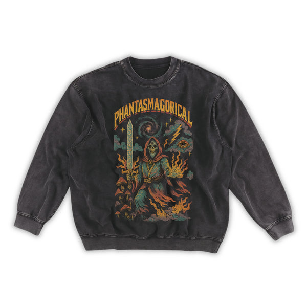 Arcane Inferno - Snow Washed Frayed Edge Sweatshirt